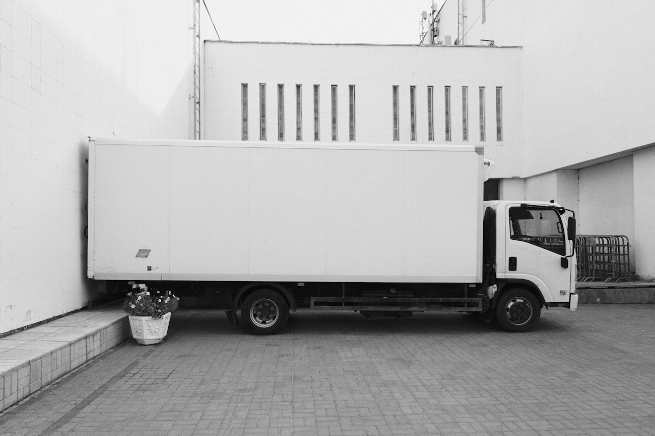 Box truck on the highway