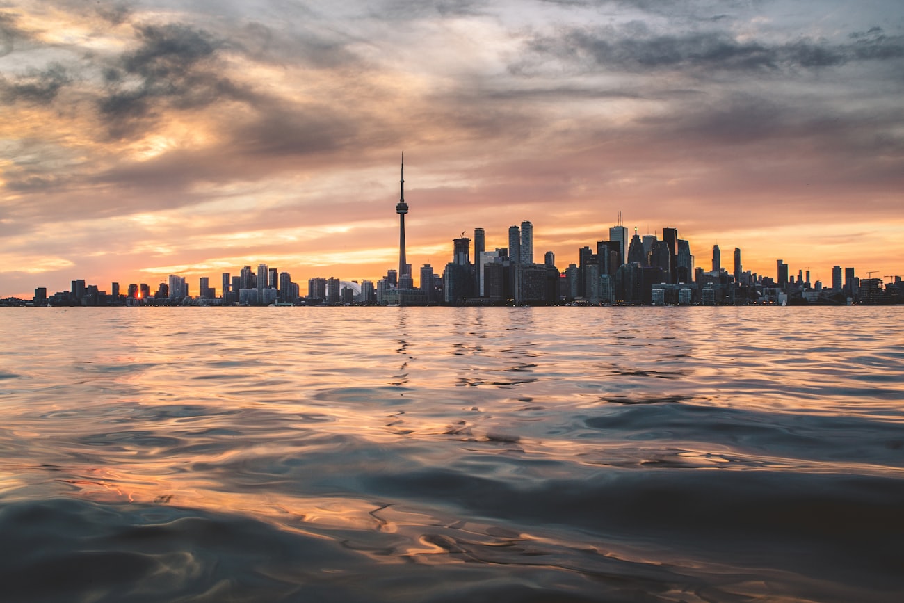 Daytime Toronto skyline over Lake Ontario